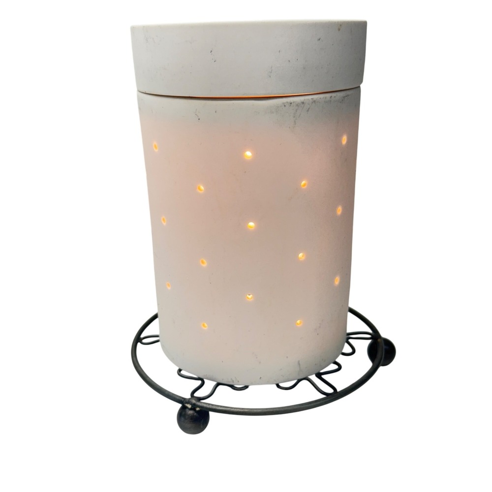 Scentsy Core Glowing Full Sz Warmer, 3 Wraps Loom+Nativity+Halloween+Stand HTF - Picture 6 of 15